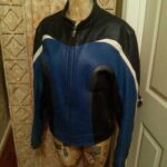 Buell Motorcycle Racing Blue And Black Leather Jacket