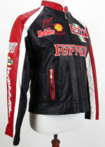 Ferrari Motorcycle Black And Red Leather Jacket