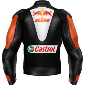 KTM Motorcycle Black And White Leather Jacket