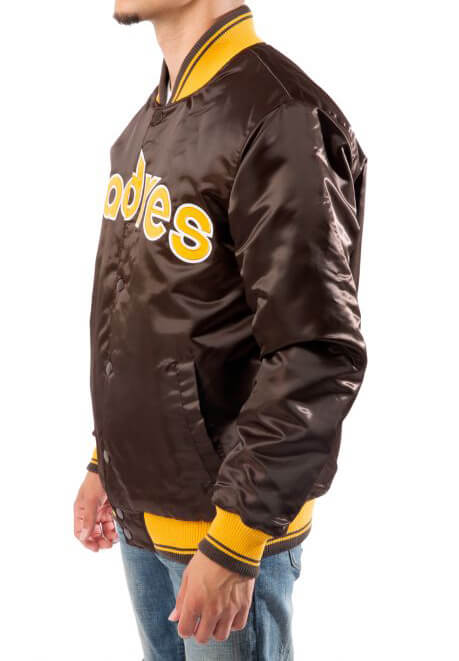 Maker of Jacket Leather Vintage MLB Team San Diego Padres Satin