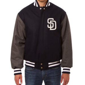 Maker of Jacket Sports Leagues Jackets MLB Vintage 90s San Diego Padres Blue Satin