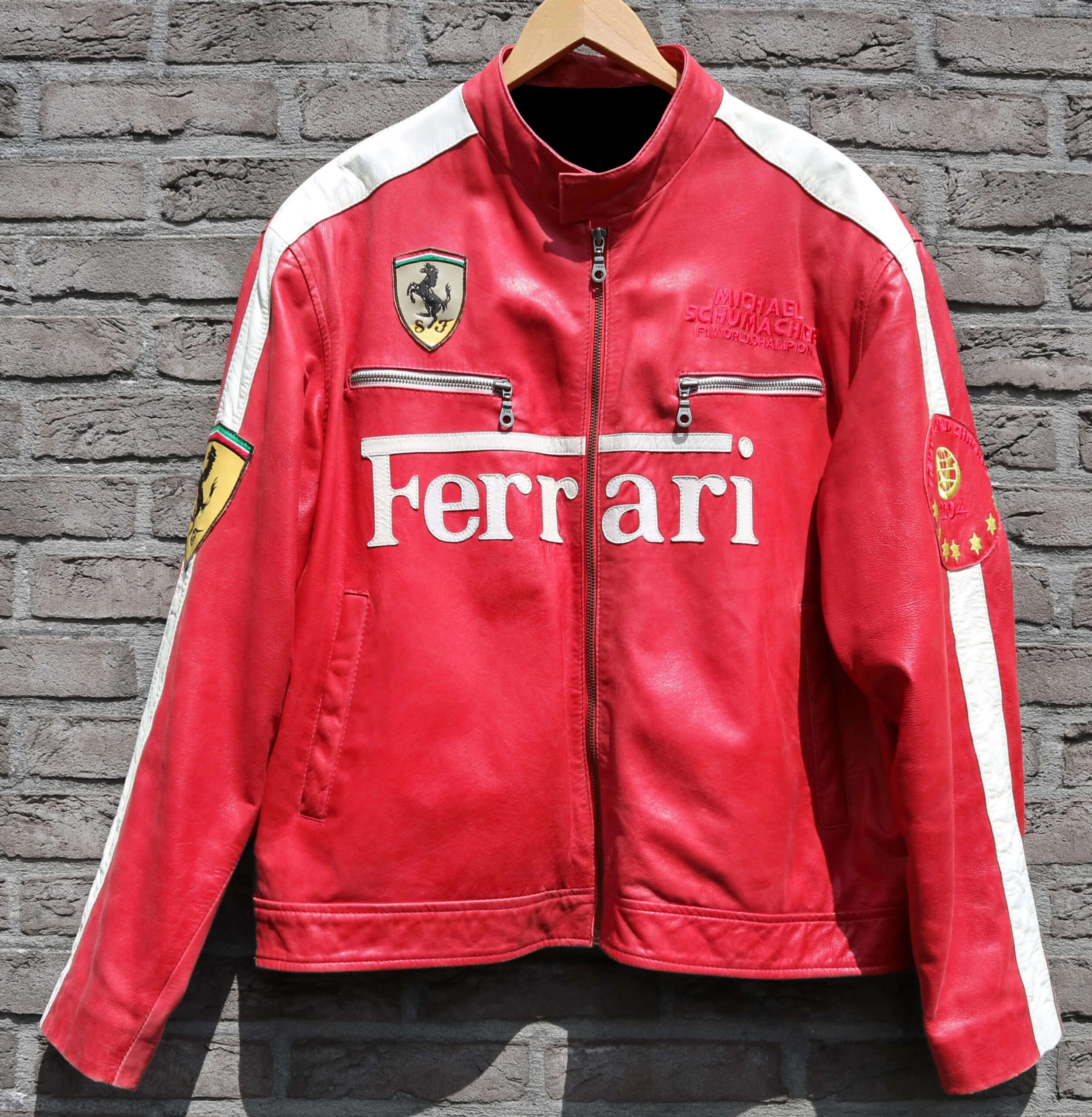 Michael Schumacher Ferrari Red Motorcycle Leather Jacket - Maker of Jacket