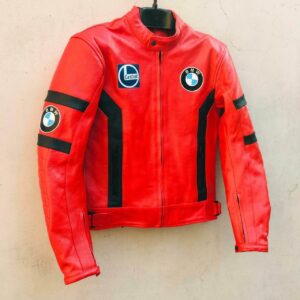 Red Black BMW Motorcycle Racing Leather Jacket