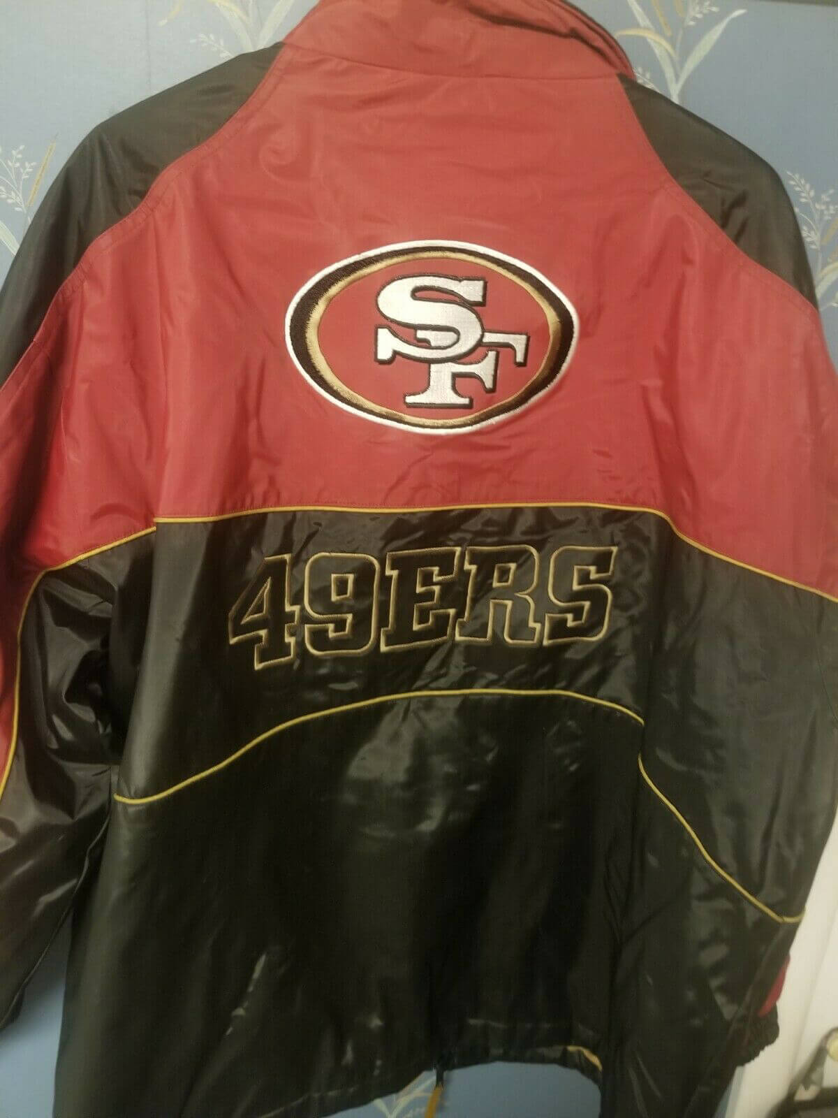 SAN FRANCISCO 49ERS JH DESIGN ALL LEATHER JACKET - BLACK/RED