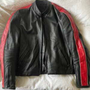 Triumph Black And Red Motorcycle Leather Jacket