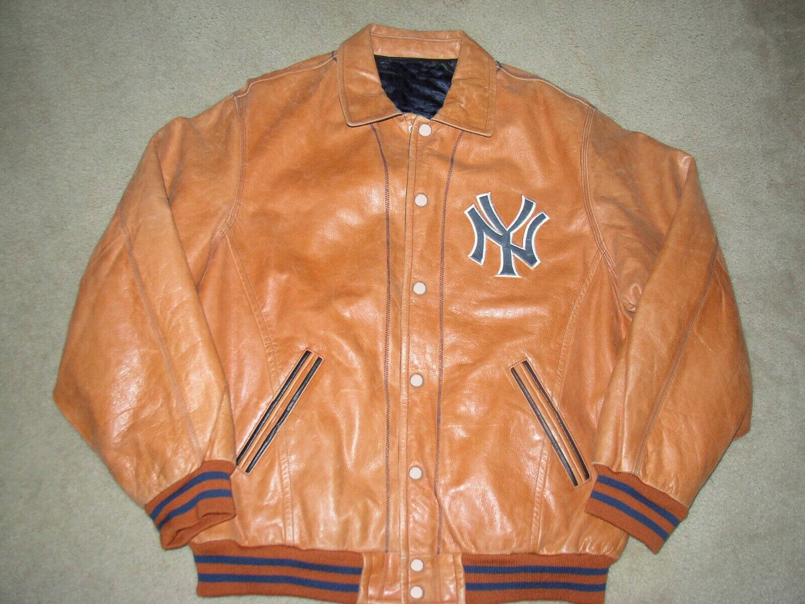 Vintage 1990's Mirage New York Yankees Leather Jacket - Maker of ...