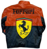 Vintage Ferrari Motorcycle Leather Jacket