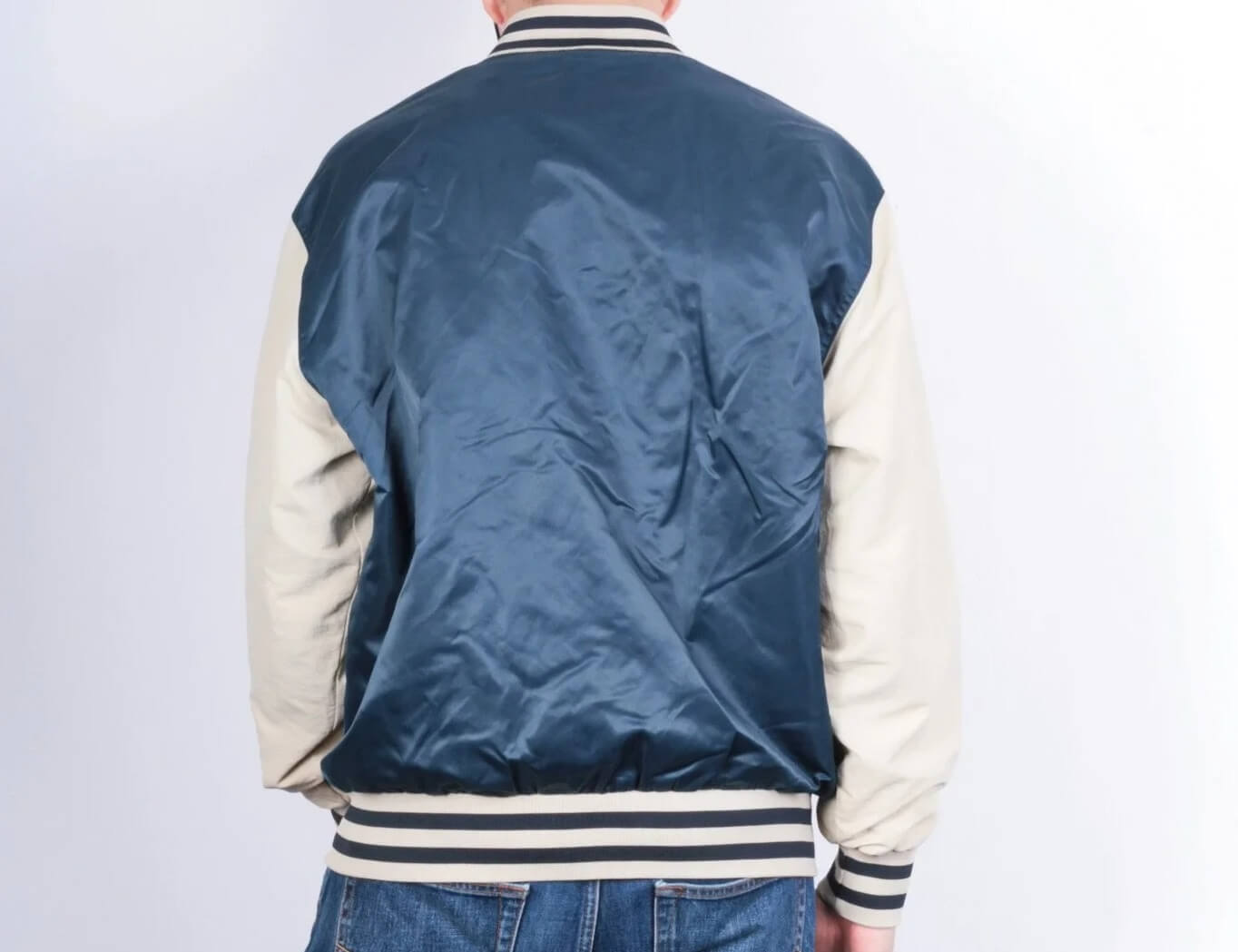 MILWAUKEE BREWERS RETRO CLASSIC RIB SATIN JACKET (UNIVERSITY BLUE)