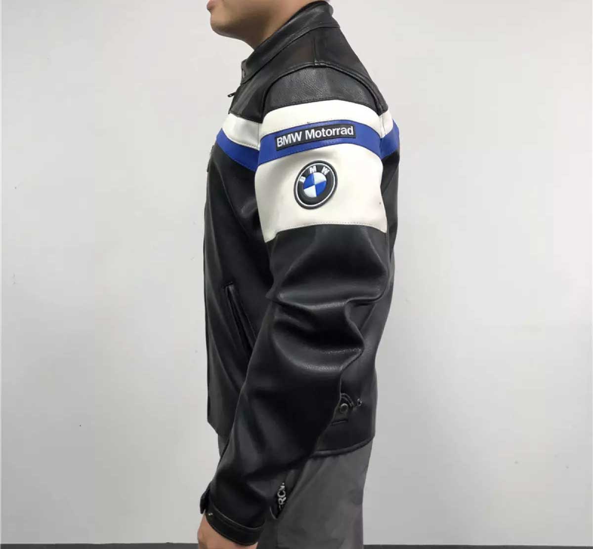 BMW Motorrad Motorcycle Black Leather Jacket - Maker of Jacket