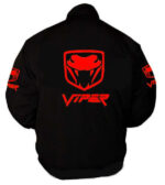 Black Red Dodge Viper Fangs Racing Windbreaker Jacket