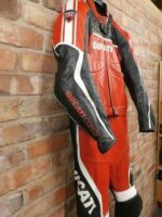 Black Red Ducati Corse Motorcycle Racing Leather Suit