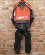 Black Red Ducati Corse Motorcycle Racing Leather Suit