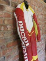 Ducati Motorcycle Racing Red And White Leather Suit