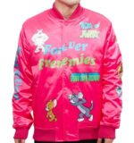 Men's Freeze Max Black Tom and Jerry Graphic Satin Full-Snap Jacket Size: Extra Large