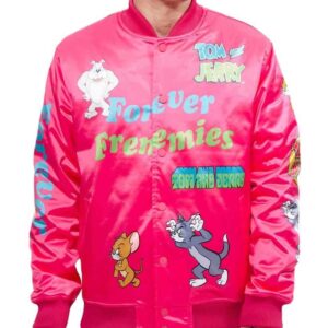 Freeze Max Pink Tom Jerry Forever Frenemies Satin Jacket