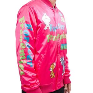 Freeze Max Pink Tom Jerry Forever Frenemies Satin Jacket