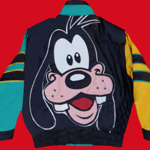 Vintage 1990s Goofy Walt Disney Leather Jacket