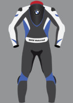 Gray Blue BMW Motorrad Motorcycle Racing Leather Suit