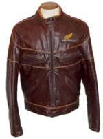 Honda Motorcycle Racing Brown Leather Jacket