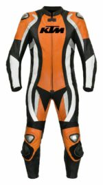 KTM Motorcycle Orange And Black Racing Leather Suit