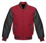 Letterman Baseball Red And Black Varsity Jacket