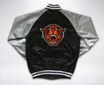 Black Gray BC Lions CFL Team Satin Jacket