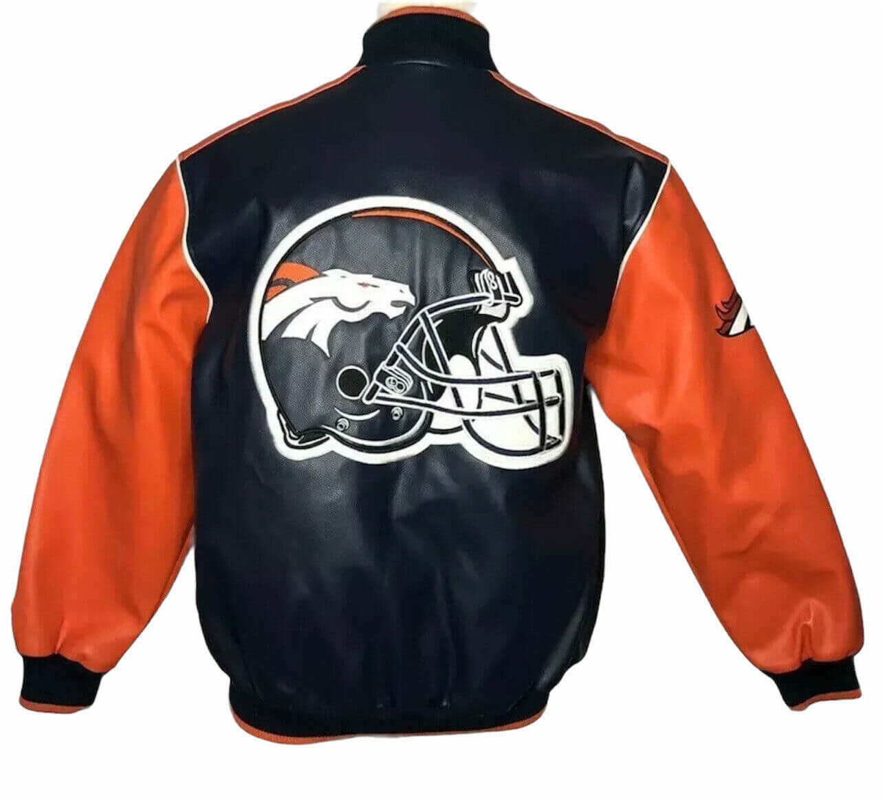 Denver Broncos Mens Leather Jacket Vintage Motorcycle Biker Bomber Outwear  Coat