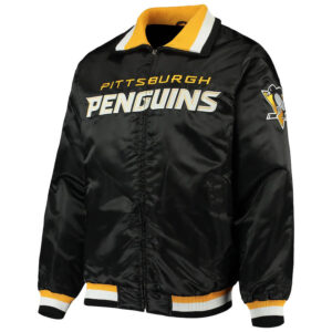 Starter Black/Yellow Satin Pittsburgh Penguins The Ace Jacket - Jackets  Masters