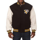 Black Vintage Pittsburgh Penguins Varsity Jacket