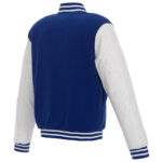 Edmonton Oilers NHL Royal White Varsity Jacket (back)