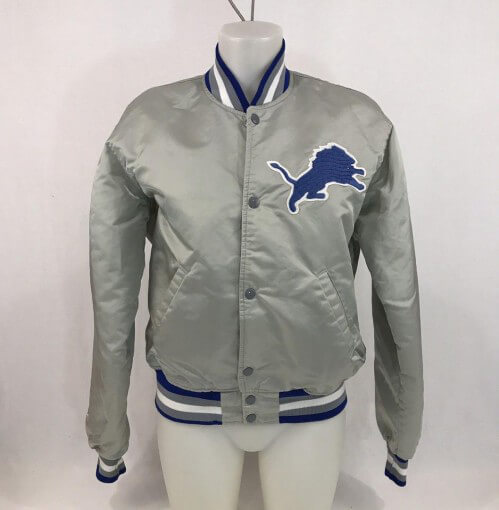 Maker of Jacket NFL Detroit Lions Gray Team Satin