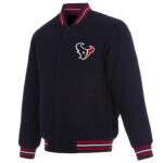 NFL Mens Houston Texans Knit Jacket, Blue, Large (Regular)