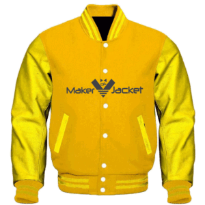 Bannon High School Yellow/ White Varsity Letterman Satin Bomber