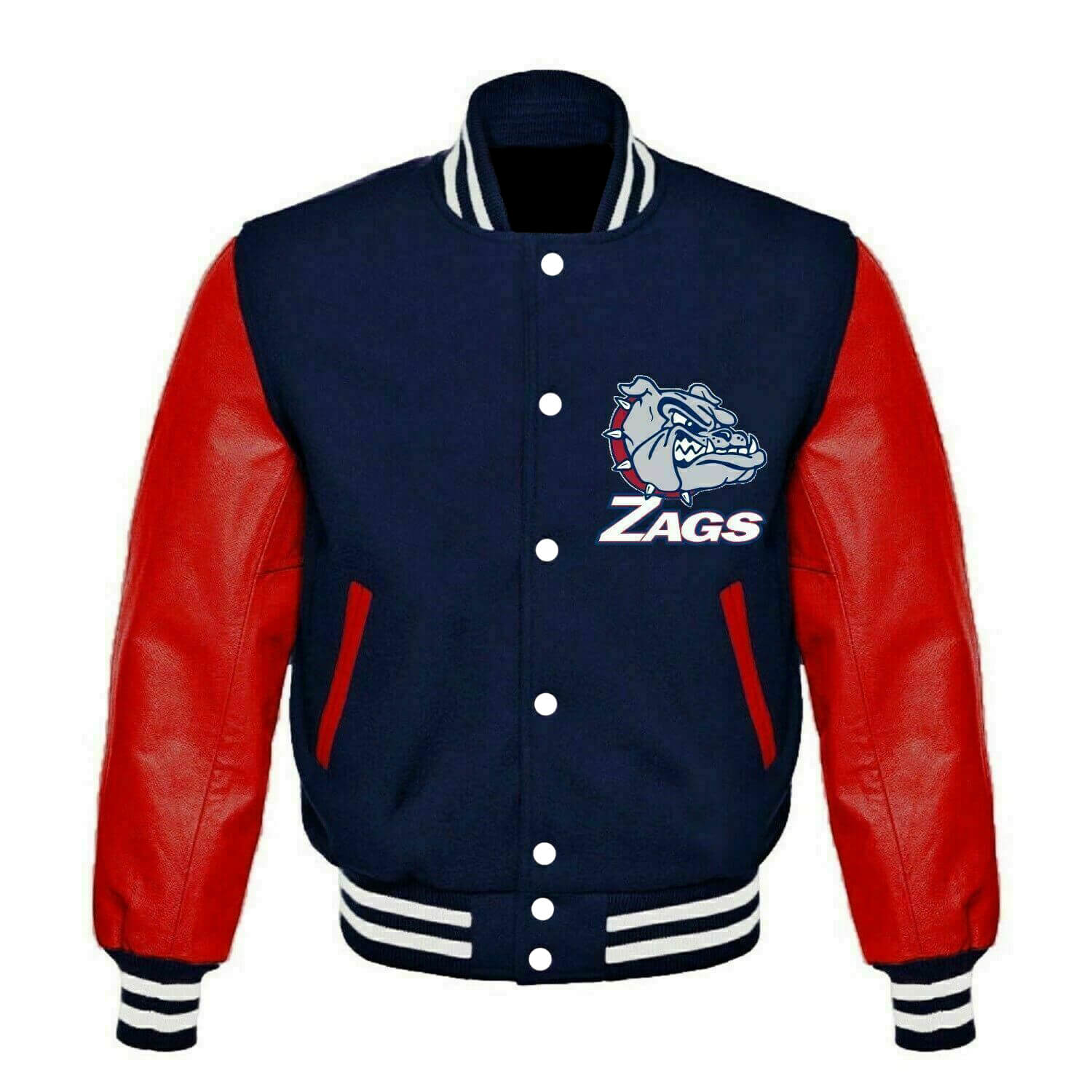 NCAA Team Gonzaga Bulldogs Varsity Jacket - Maker of Jacket