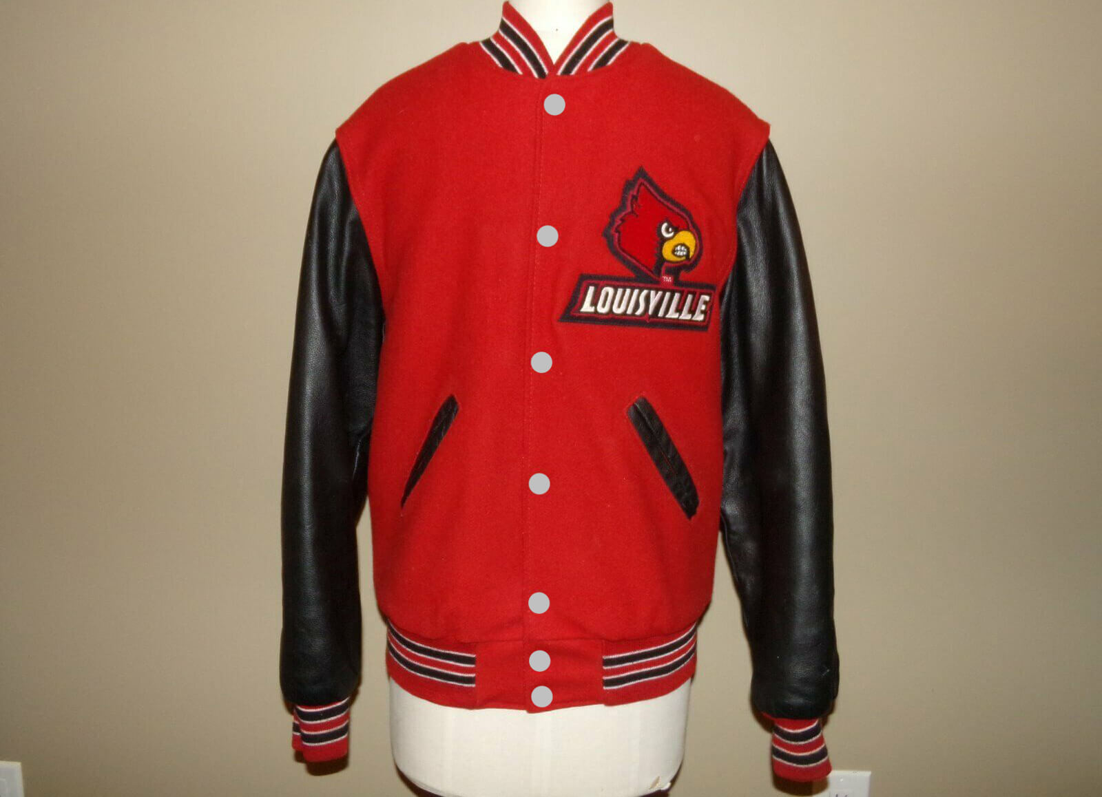 NCAA Team Louisville Cardinals Letterman Varsity Jacket - Maker of
