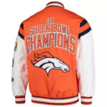 White Orange Denver Broncos NFL Team Satin Jacket