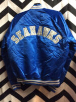 NFL Team Seattle Seahawks Chalk Line Blue Satin Jacket Back