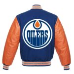 Edmonton Oilers Blue and Orange Varsity Jacket - NHL Varsity Jacket 3XL