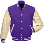 Varsity Jacket Purple&Cream