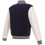 Seattle Seahawks Navy White Varsity Jacket Back