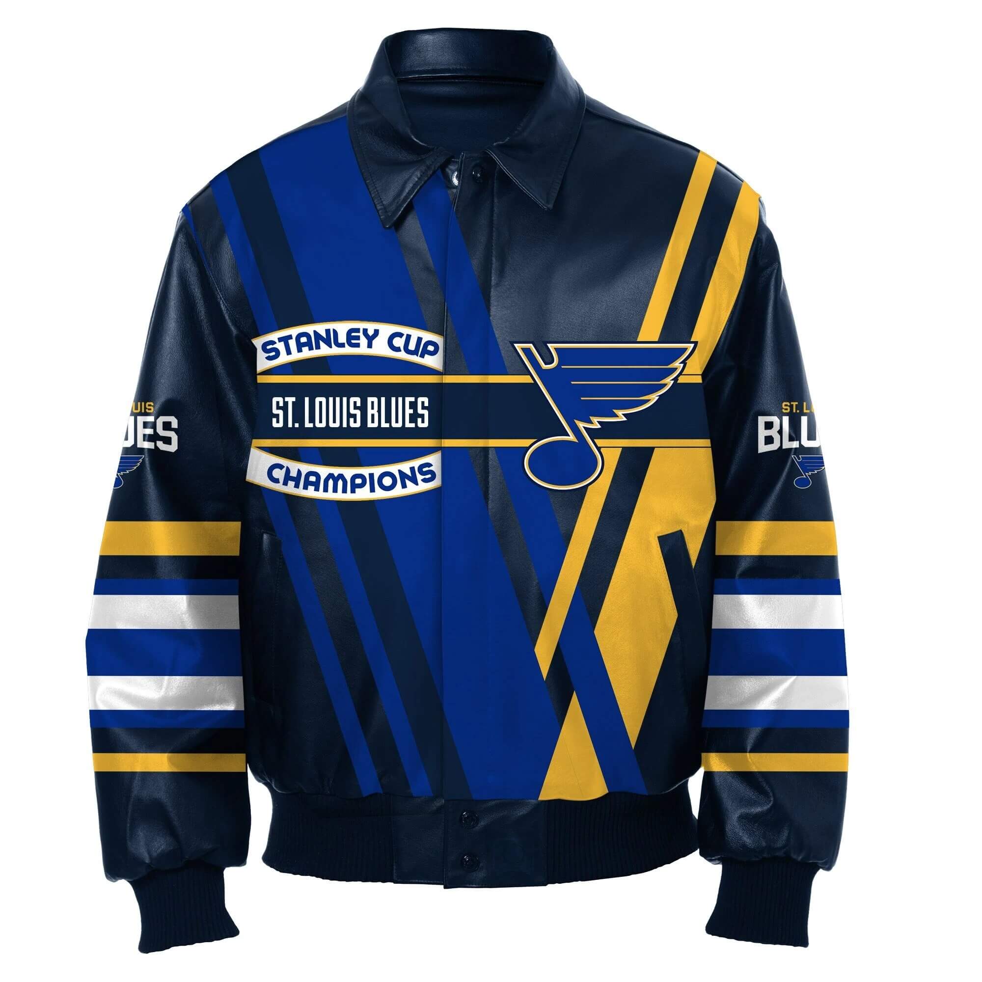 St. Louis Blues Black and Blue Varsity Jacket - NHL Varsity Jacket