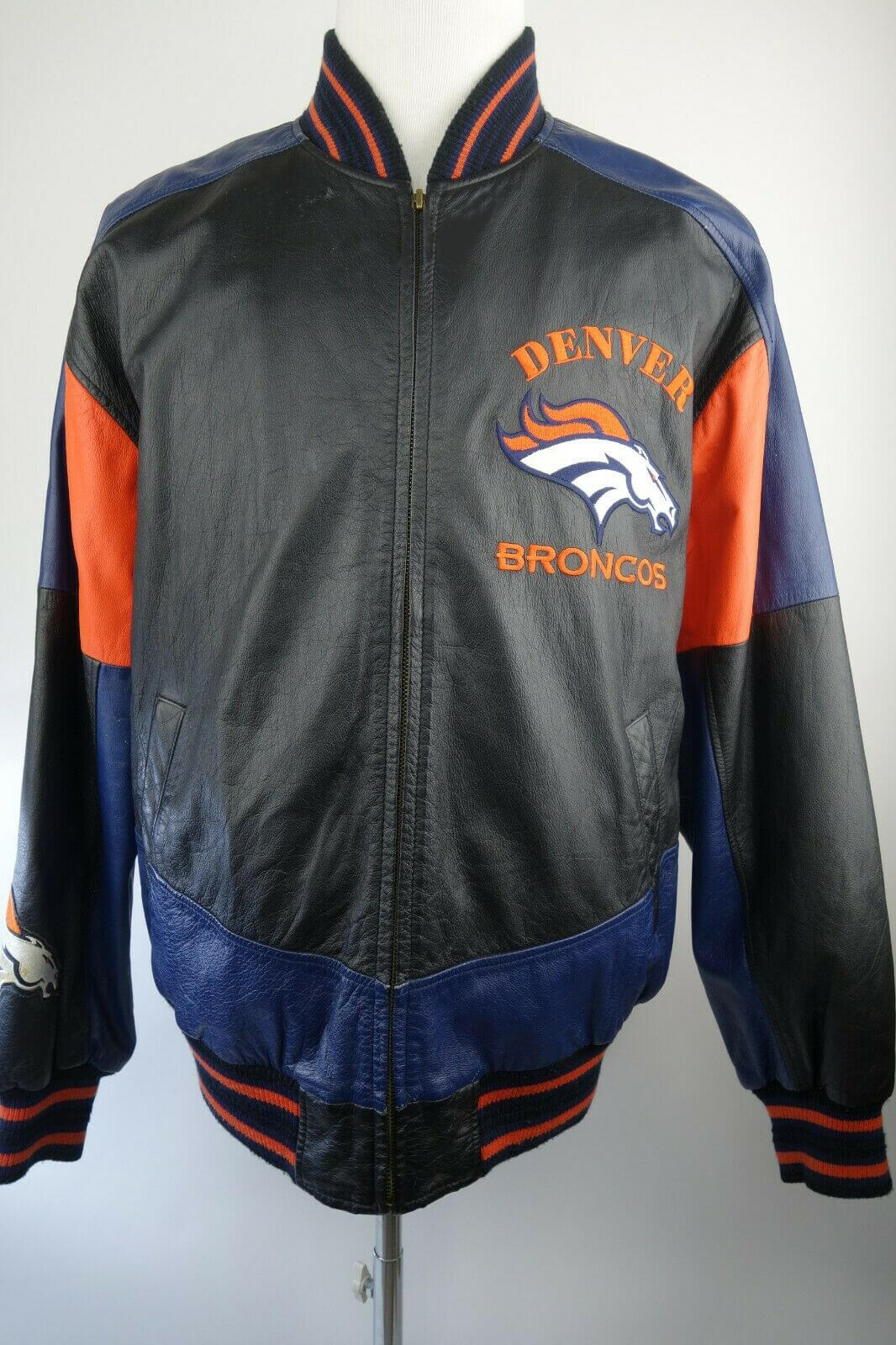 denver broncos vintage nfl leather jacket