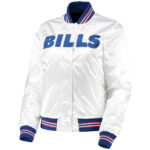 White NFL Buffalo Bills Satin Jacket