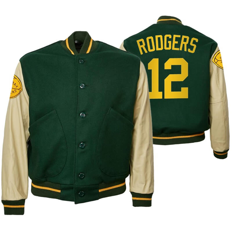 Vintage NFL Green Bay Packers Big Logo Reversible Button Up Varsity Jacket  - L