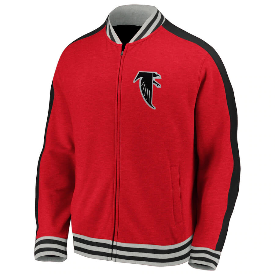 Letterman Atlanta Falcons Red and Black Jacket