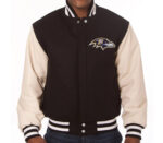 Baltimore Ravens NFL Brown And Cream Varsity Jacket