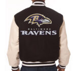 Baltimore Ravens NFL Brown And Cream Varsity Jacket