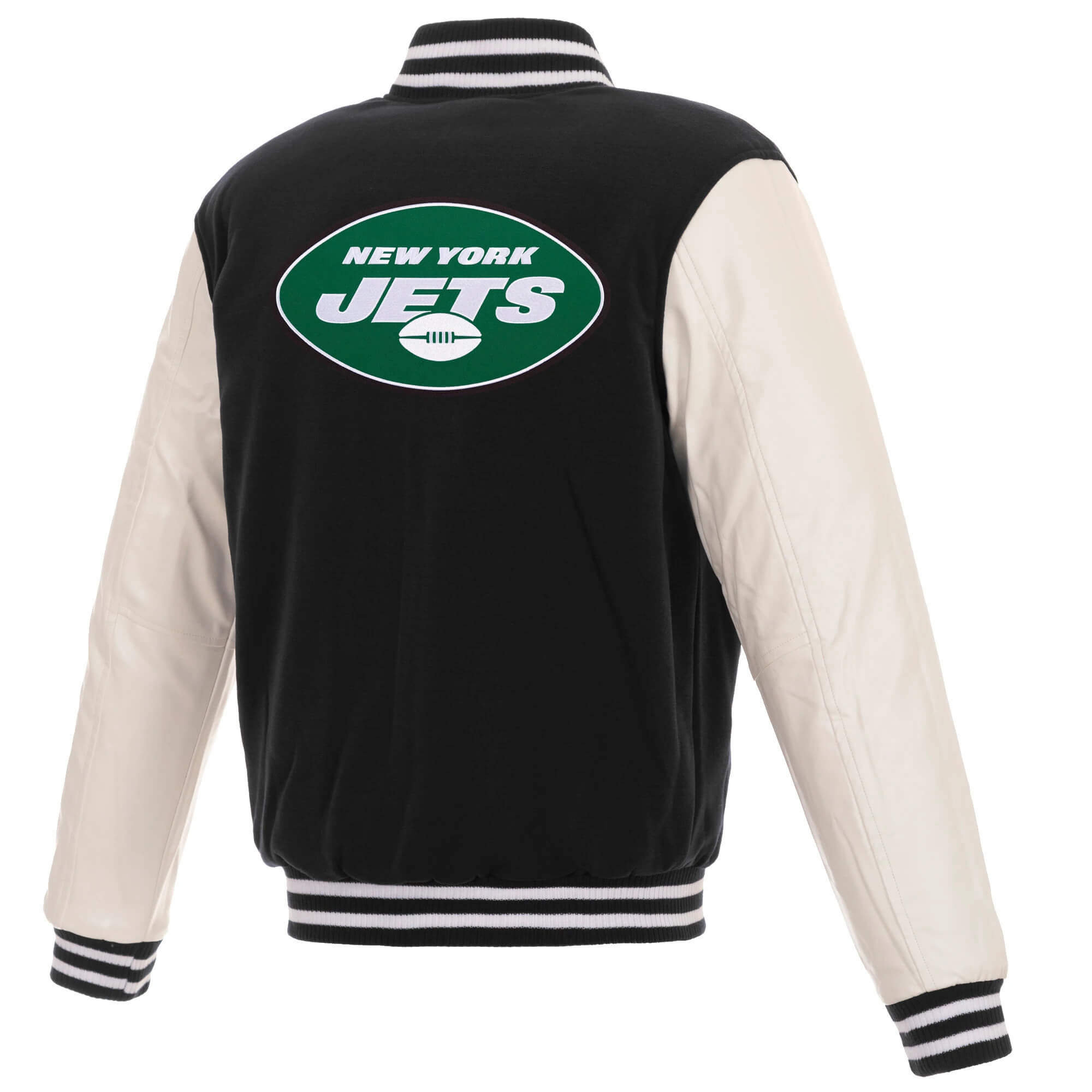 Black New York Jets Pro Standard Mashup Logo Wool Varsity Heavy Jacket 2XL