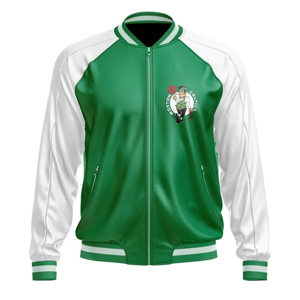 Boston Celtics NBA Leather Bomber Jacket - Maker of Jacket