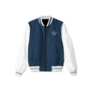 Bomber NFL Striped Dallas Cowboys White Satin Jacket - Jacket Makers